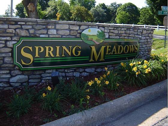 Entryway signage of Spring Meadows Subdivision